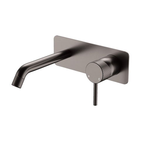 Fienza Axle Basin/Bath Wall Mixer Dress Kit 160mm Outlet Soft Square Plate Gunmetal D231106GM