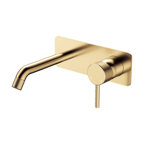 Fienza Axle Basin/Bath Wall Mixer Dress Kit 160mm Outlet Soft Square Plate Urban Brass D231106UB