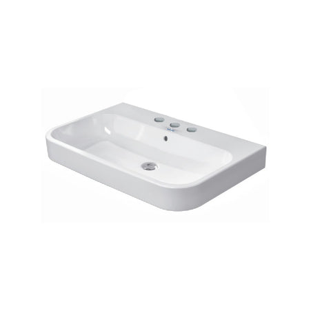 Duravit Happy D.2 Furniture Washbasin 800x505mm (3 Taphole) with Overflow Glazed Underneath Alpine White 2318800030-P