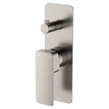 Fienza Tono Wall Diverter Mixer Large Rectangular Plate Lead Free Brushed Nickel 233102BN-LF