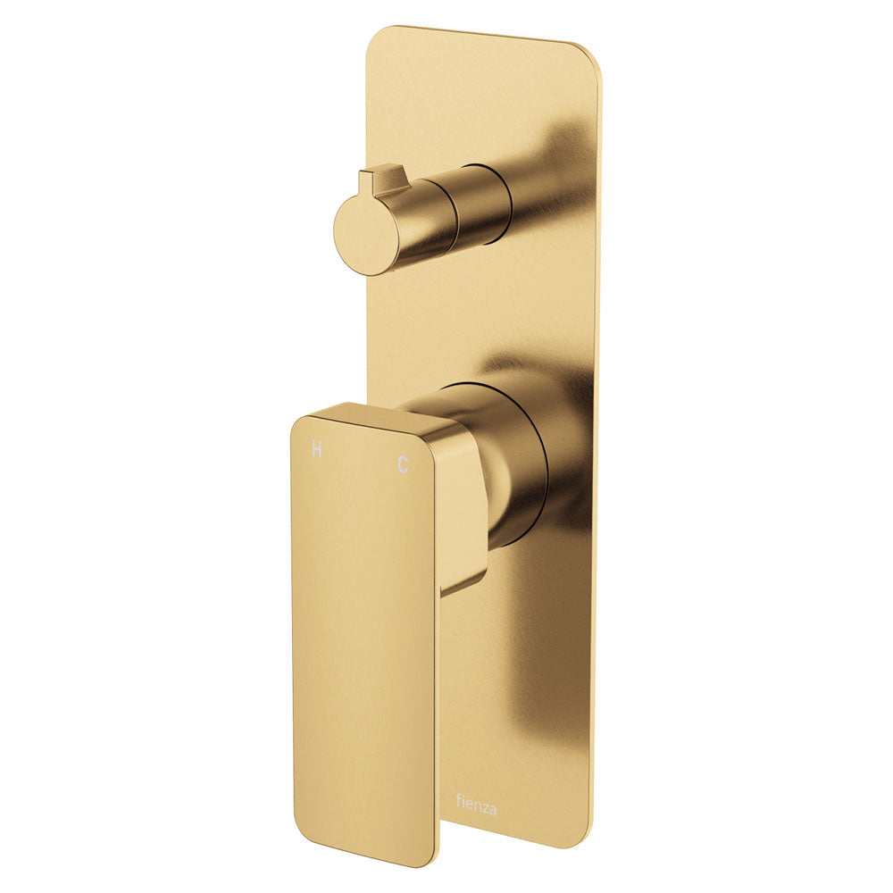 Fienza Tono Wall Diverter Mixer Large Rectangular Plate Lead Free Urban Brass 233102UB-LF
