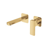 Fienza Tono Basin/Bath Wall Mixer Set 160mm Outlet Square Plates Lead Free Urban Brass 233104UB-LF