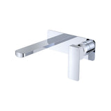 Fienza Tono Basin/Bath Wall Mixer Set 160mm Outlet Large Rectangular Plate Lead Free Chrome 233106-LF