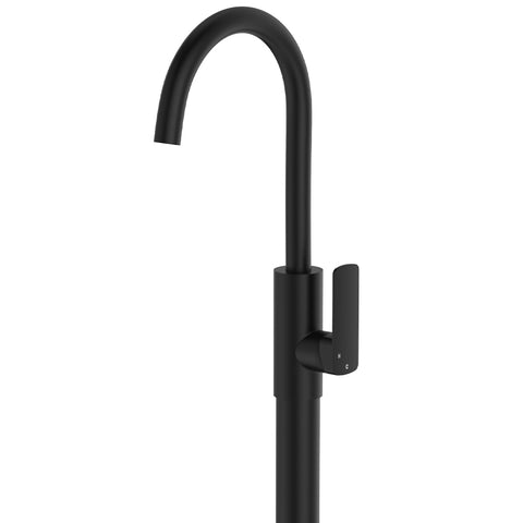 Fienza Tono Floor Mounted Basin/Bath Mixer Lead Free Matte Black 233112B-LF