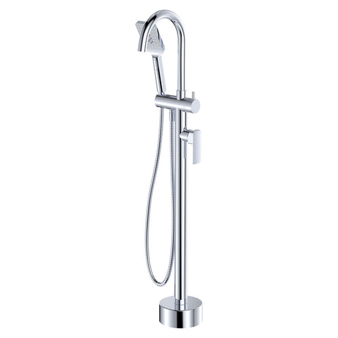 Fienza Tono Floor Mounted Bath Mixer with Hand Shower Chrome 233113