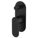 Fienza Empire Slim Wall Diverter Mixer Large Oval Plate Vertical Dress Kit Lead Free Matte Black D234102B-LF