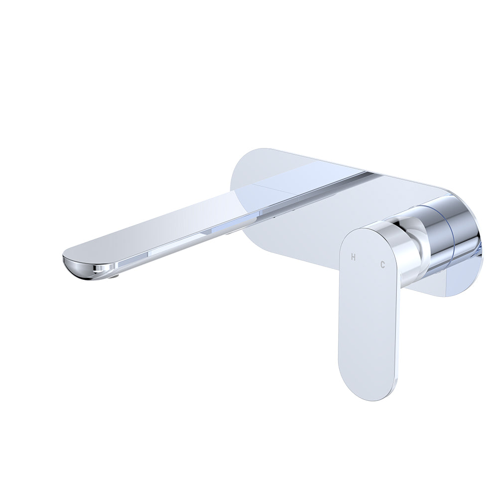 Fienza Empire Slim Basin/Bath Wall Mixer Set Oval Plate 160mm Dress Kit Lead Free Chrome D234106-LF