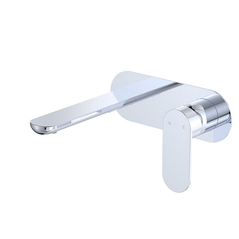 Fienza Empire Slim Basin/Bath Wall Mixer Set Oval Plate 160mm Dress Kit Lead Free Chrome D234106-LF