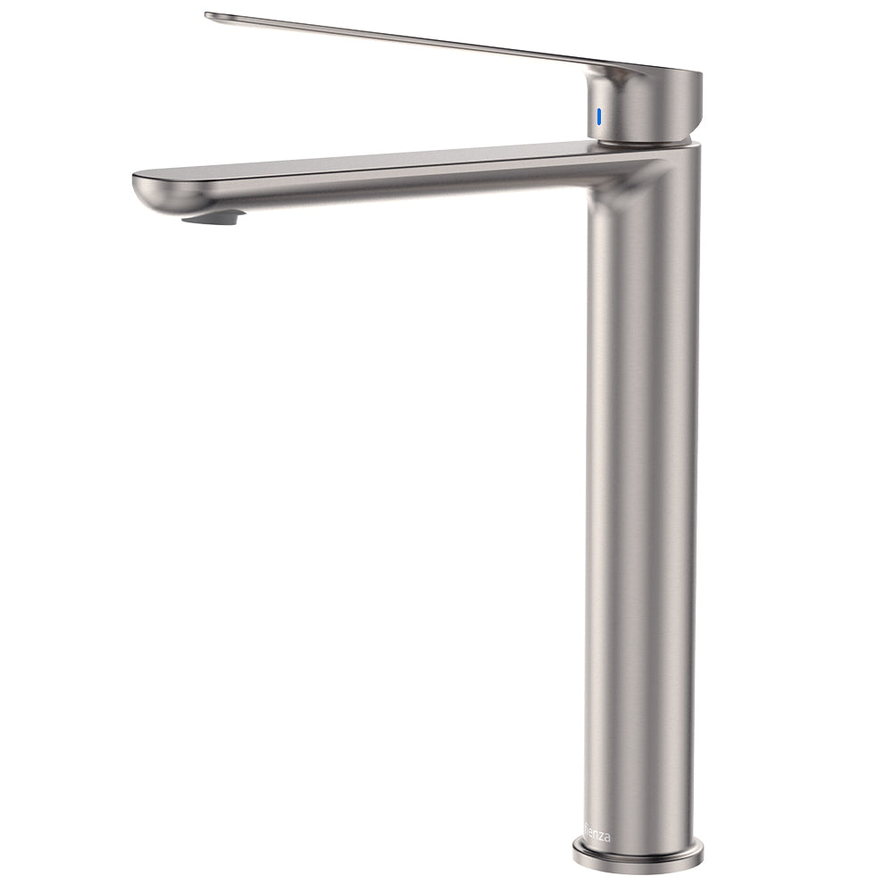 Fienza Empire Care Tall Basin Mixer Cold Start Lead Free Brushed Nickel 234107DBN-LF
