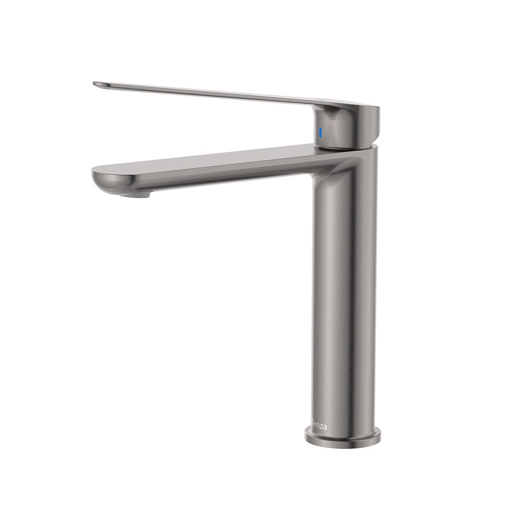 Fienza Empire Slim Care Medium Basin Mixer Cold Start Lead Free Gunmetal 234110DGM-LF