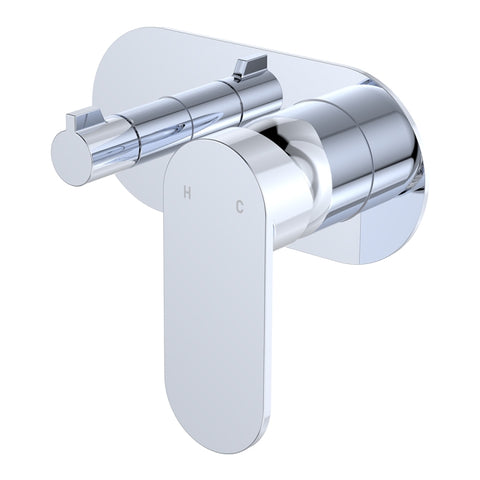 Fienza Empire Slim Wall Diverter Mixer Large Oval Plate Horizontal Dress Kit Lead Free Chrome D234112-LF