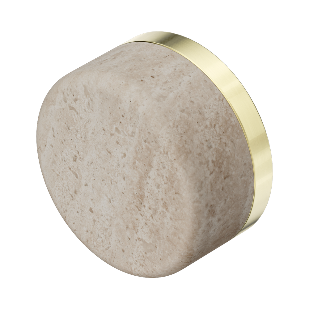 Nero Serenity Handle Rome Travertine (Each) Brushed Gold 24C008BG