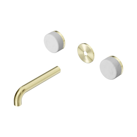 Nero Serenity Wall Basin Set 160mm Spout Trim Kit Only Carrara Handle Brushed Gold 24D074BG