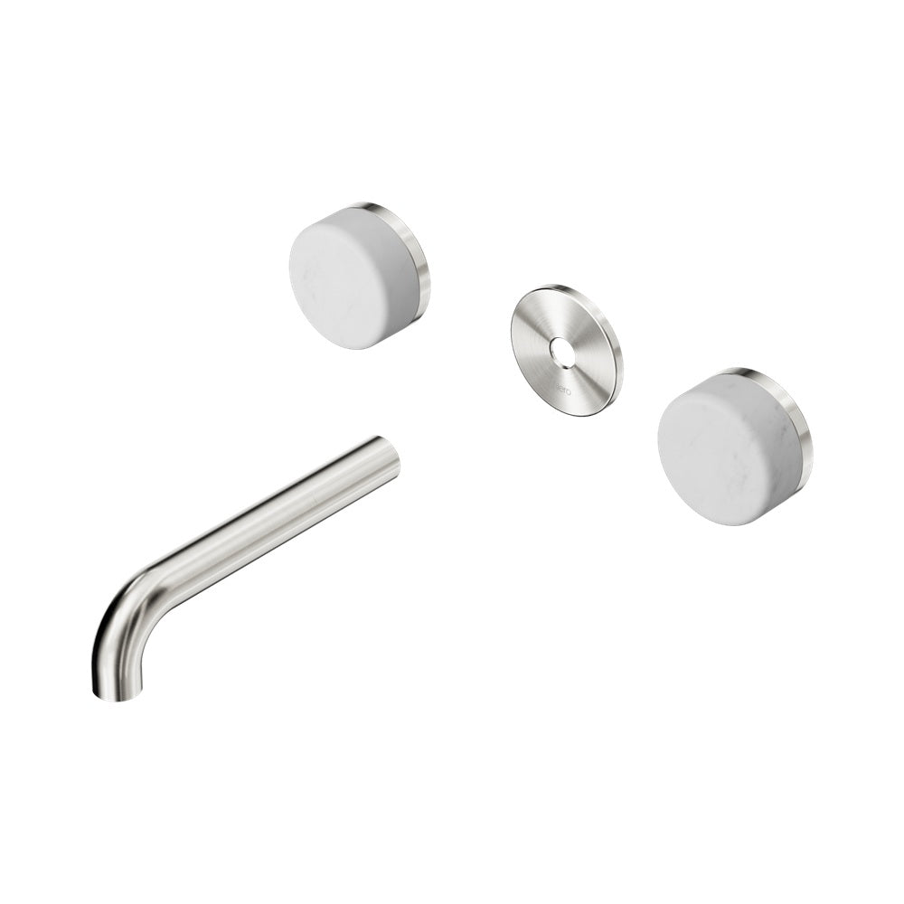 Nero Serenity Wall Basin Set 160mm Spout Trim Kit Only Carrara Handle Brushed Nickel 24D074BN