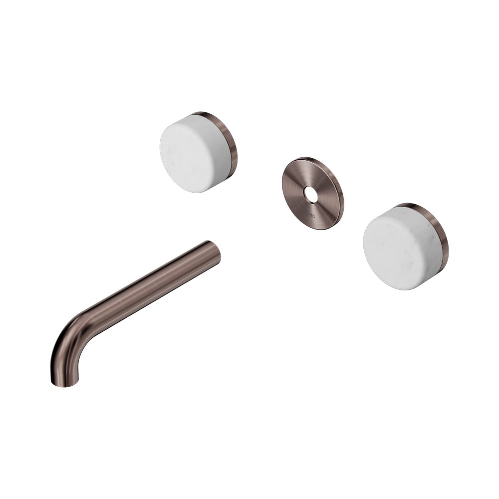 Nero Serenity Wall Basin Set 160mm Spout Trim Kit Only Carrara Handle Brushed Bronze 24D074BZ