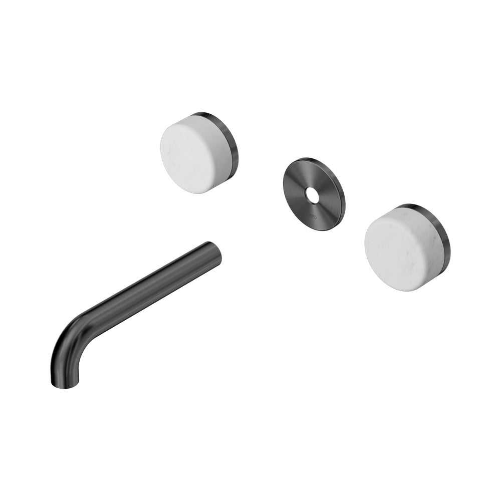 Nero Serenity Wall Basin Set 160mm Spout Trim Kit Only Carrara Handle Gunmetal 24D074GM