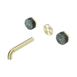 Nero Serenity Wall Basin Set 160mm Spout Trim Kit Only Verde Alpi Handle Brushed Gold 24D075BG