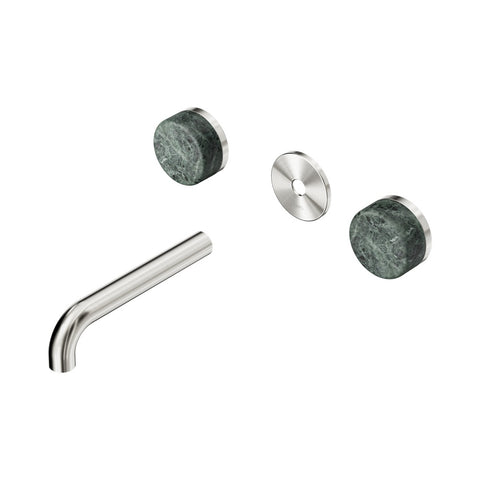 Nero Serenity Wall Basin Set 160mm Spout Trim Kit Only Verde Alpi Handle Brushed Nickel 24D075BN