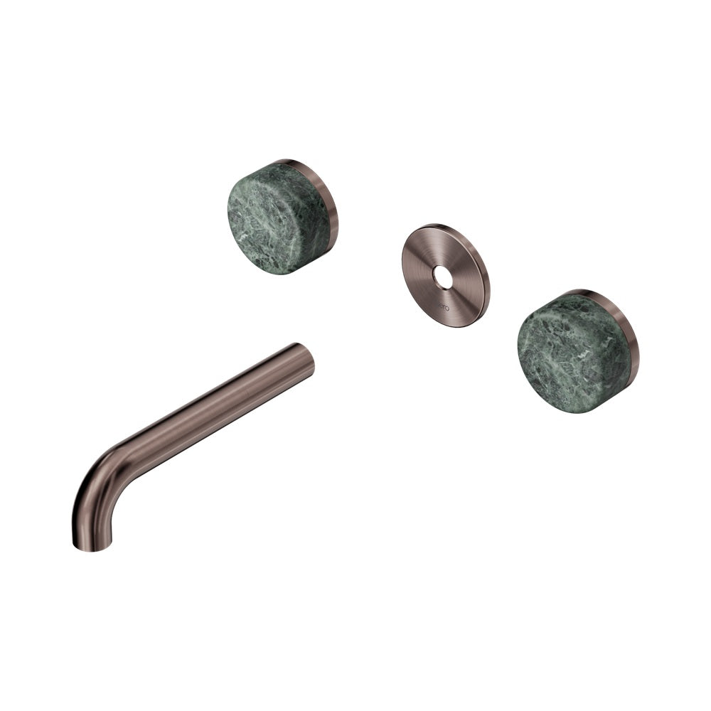Nero Serenity Wall Basin Set 160mm Spout Trim Kit Only Verde Alpi Handle Brushed Bronze 24D075BZ