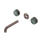 Nero Serenity Wall Basin Set 160mm Spout Trim Kit Only Verde Alpi Handle Brushed Bronze 24D075BZ