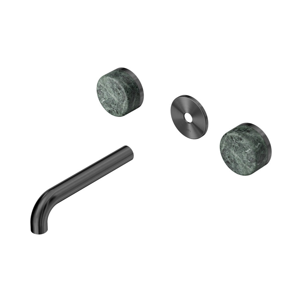 Nero Serenity Wall Basin Set 160mm Spout Trim Kit Only Verde Alpi Handle Gunmetal 24D075GM