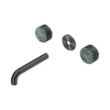 Nero Serenity Wall Basin Set 160mm Spout Trim Kit Only Verde Alpi Handle Gunmetal 24D075GM