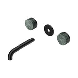 Nero Serenity Wall Basin Set 160mm Spout Trim Kit Only Verde Alpi Handle Matte Black 24D075MB