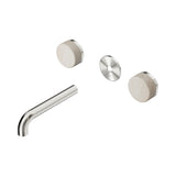 Nero Serenity Wall Basin Set 160mm Spout Trim Kit Only Rome Travertine Handle Brushed Nickel 24D076BN