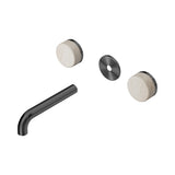 Nero Serenity Wall Basin Set 160mm Spout Trim Kit Only Rome Travertine Handle Gunmetal 24D076GM