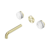 Nero Serenity Wall Basin Set 160mm Spout Trim Kit Only Arabescato Corchia Handle Brushed Gold 24D077BG
