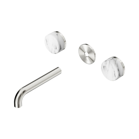Nero Serenity Wall Basin Set 160mm Spout Trim Kit Only Arabescato Corchia Handle Brushed Nickel 24D077BN