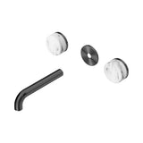 Nero Serenity Wall Basin Set 160mm Spout Trim Kit Only Arabescato Corchia Handle Gunmetal 24D077GM