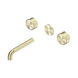 Nero Serenity Wall Basin Set 160mm Spout Trim Kit Only Metal Handle Brushed Gold 24D079BG