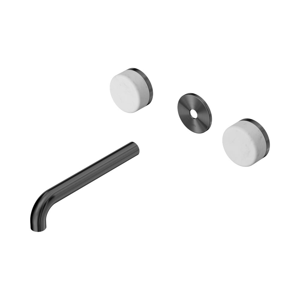Nero Serenity Wall Basin Set 185mm Spout Trim Kit Only Carrara Handle Gunmetal 24D080GM