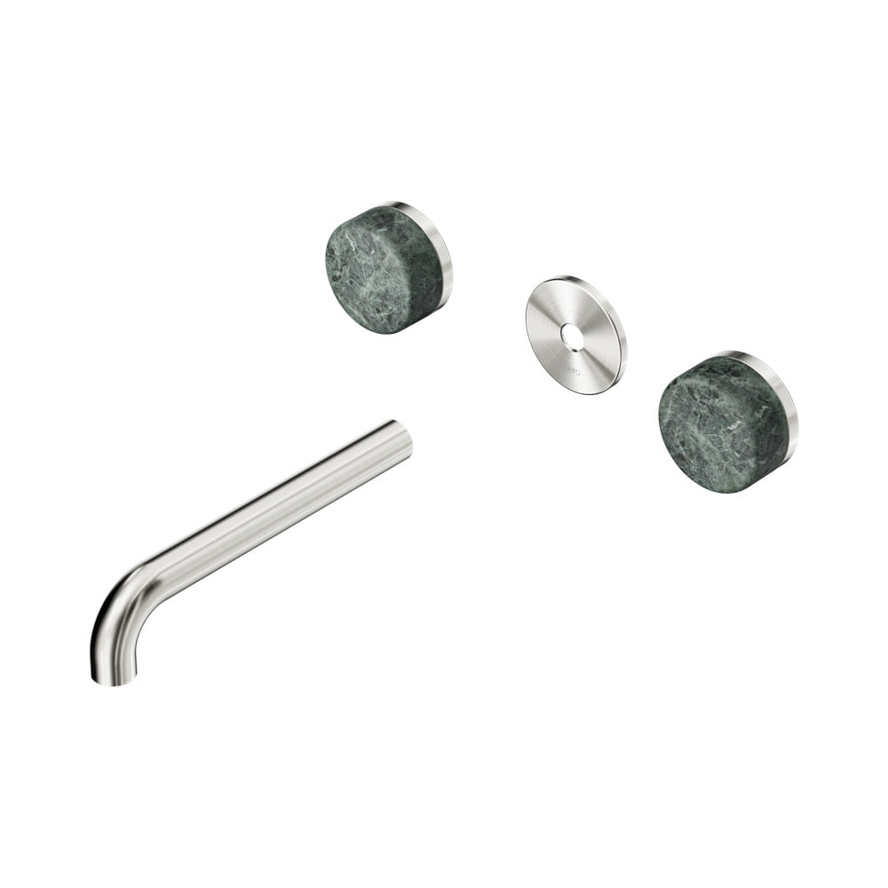 Nero Serenity Wall Basin Set 185mm Spout Trim Kit Only Verde Alpi Handle Brushed Nickel 24D081BN