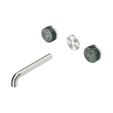 Nero Serenity Wall Basin Set 185mm Spout Trim Kit Only Verde Alpi Handle Brushed Nickel 24D081BN