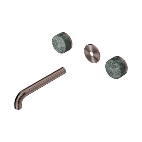 Nero Serenity Wall Basin Set 185mm Spout Trim Kit Only Verde Alpi Handle Brushed Bronze 24D081BZ