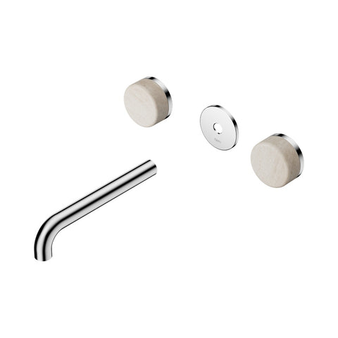 Nero Serenity Wall Basin Set 185mm Spout Trim Kit Only Rome Travertine Handle Chrome 24D082CH
