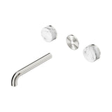 Nero Serenity Wall Basin Set 185mm Spout Trim Kit Only Arabescato Corchia Handle Brushed Nickel 24D083BN