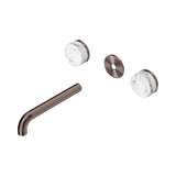 Nero Serenity Wall Basin Set 185mm Spout Trim Kit Only Arabescato Corchia Handle Brushed Bronze 24D083BZ