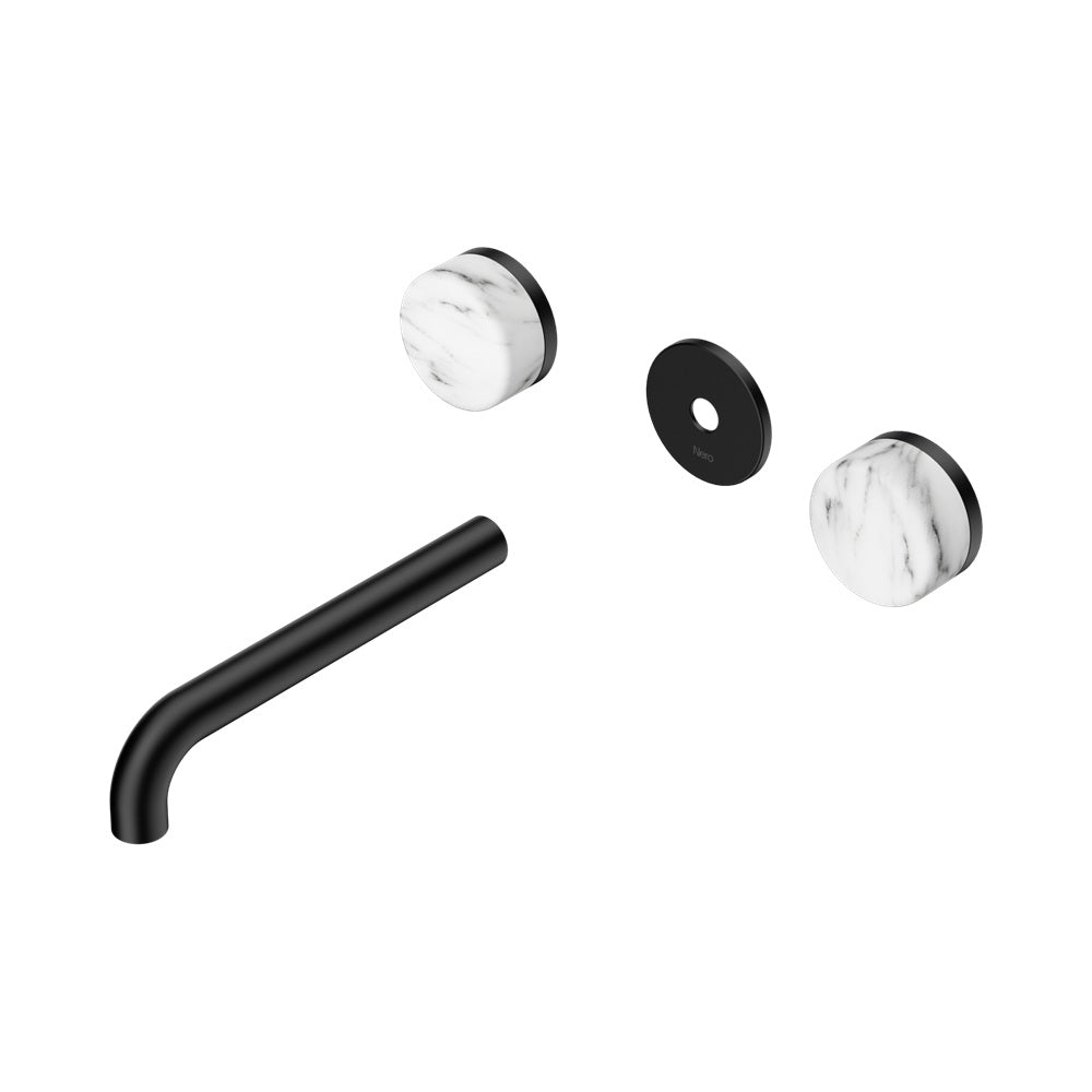 Nero Serenity Wall Basin Set 185mm Spout Trim Kit Only Arabescato Corchia Handle Matte Black 24D083MB