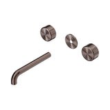 Nero Serenity Wall Basin Set 185mm Spout Trim Kit Only Metal Handle Brushed Bronze 24D085BZ