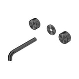 Nero Serenity Wall Basin Set 185mm Spout Trim Kit Only Metal Handle Gunmetal 24D085GM