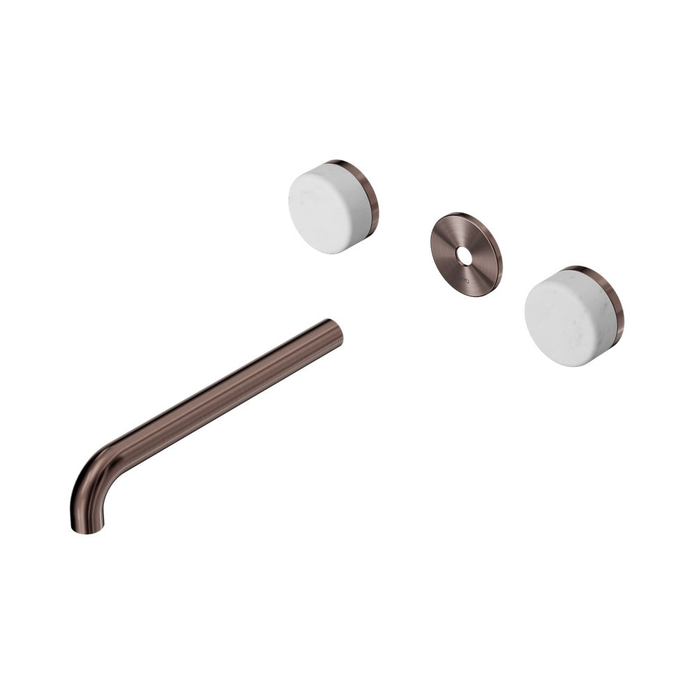 Nero Serenity Wall Basin Set 220mm Spout Trim Kit Only Carrara Handle Brushed Bronze 24D086BZ