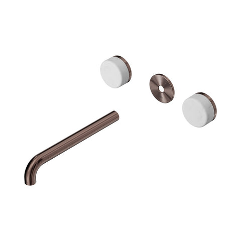 Nero Serenity Wall Basin Set 220mm Spout Trim Kit Only Carrara Handle Brushed Bronze 24D086BZ