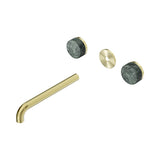 Nero Serenity Wall Basin Set 220mm Spout Trim Kit Only Verde Alpi Handle Brushed Gold 24D087BG