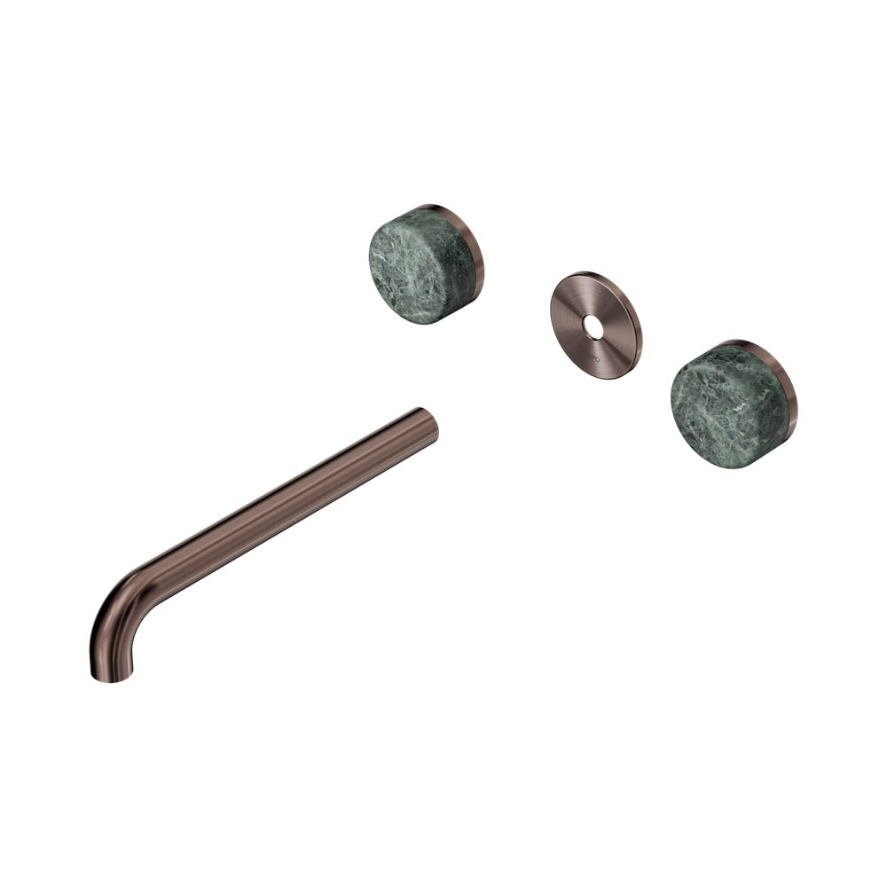 Nero Serenity Wall Basin Set 220mm Spout Trim Kit Only Verde Alpi Handle Brushed Bronze 24D087BZ