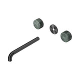 Nero Serenity Wall Basin Set 220mm Spout Trim Kit Only Verde Alpi Handle Gunmetal 24D087GM
