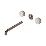 Nero Serenity Wall Basin Set 220mm Spout Trim Kit Only Rome Travertine Handle Brushed Bronze 24D088BZ