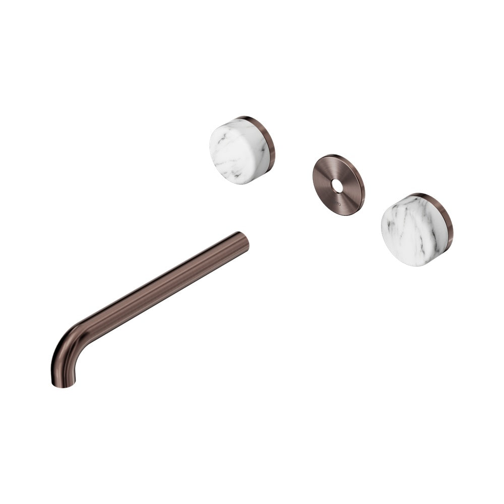 Nero Serenity Wall Basin Set 220mm Spout Trim Kit Only Arabescato Corchia Handle Brushed Bronze 24D089BZ